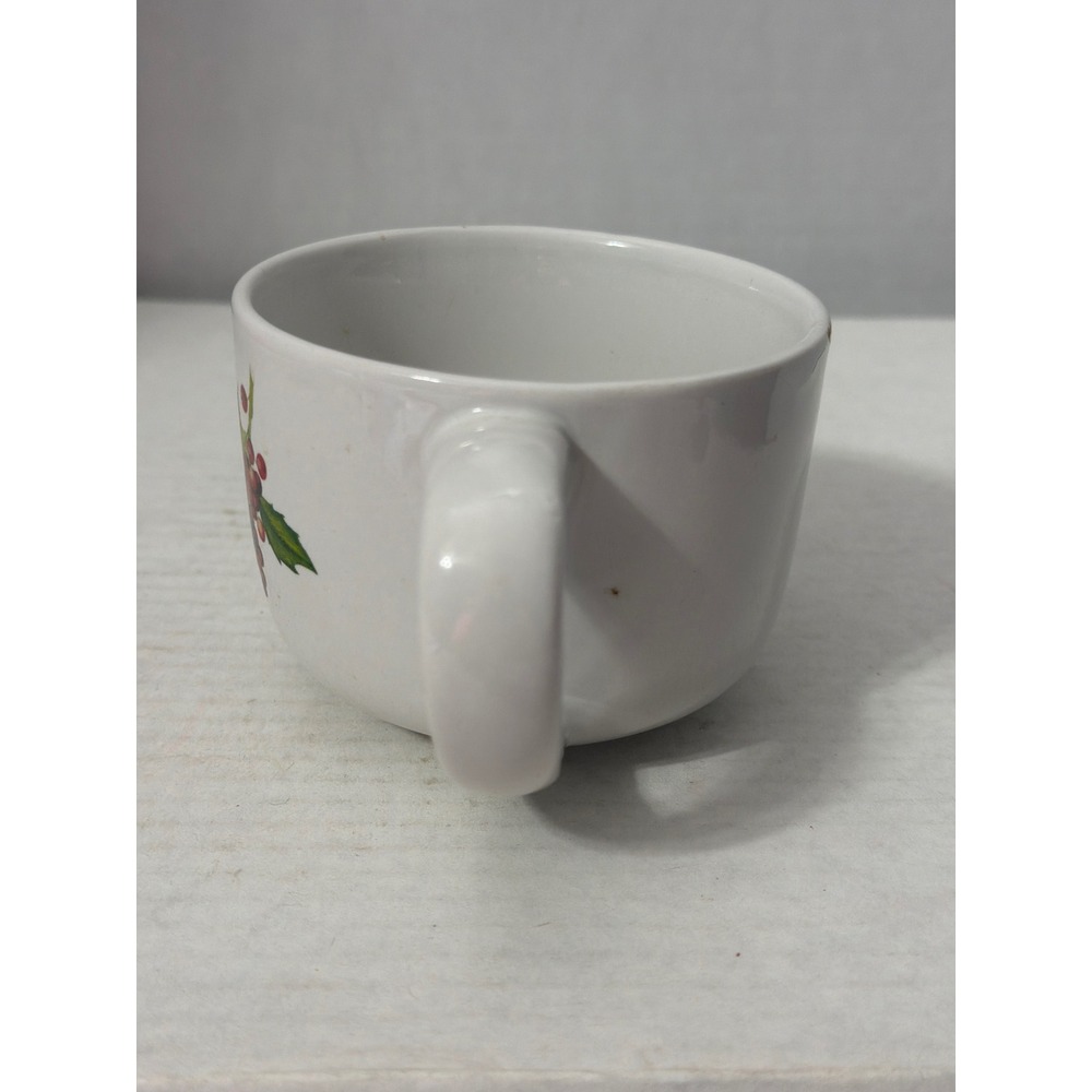 Designpac Christmas Holly Berry Ceramic Mug White Holiday Coffee Cup - Picture 2 of 7